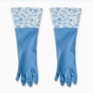 1 Pair Fashion Latex Dish Gloves - Blue/Dolce Vita